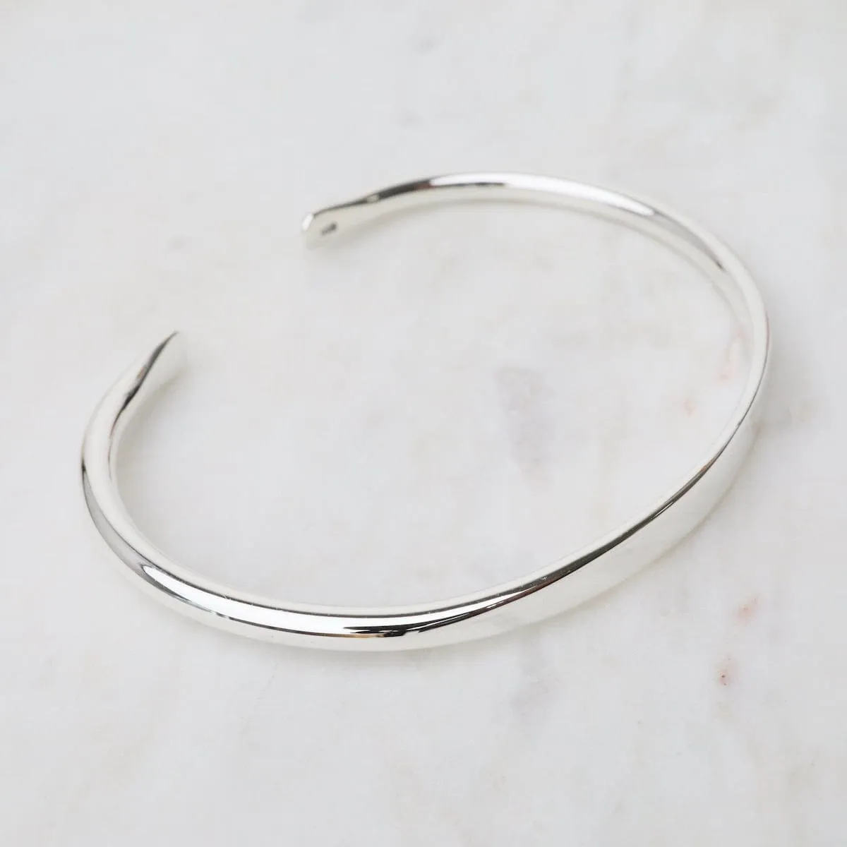 1/2" Simple Tapered Heavy Sterling Silver Cuff