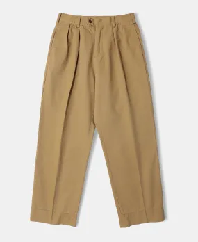 1930s IVY Style Double Pleated Chino Trousers - Yellow