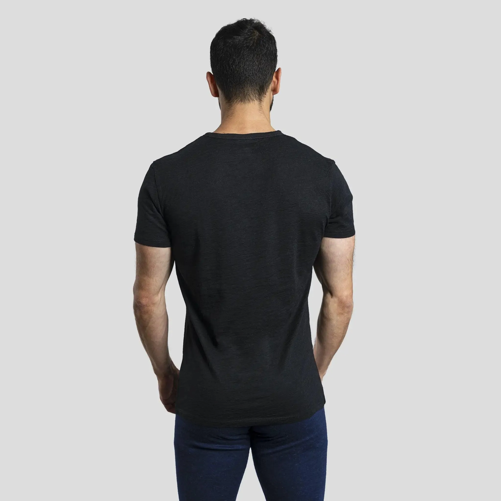 3 Pack - Men's Alpaca Wool Crew Neck T-Shirts: 160 Ultralight