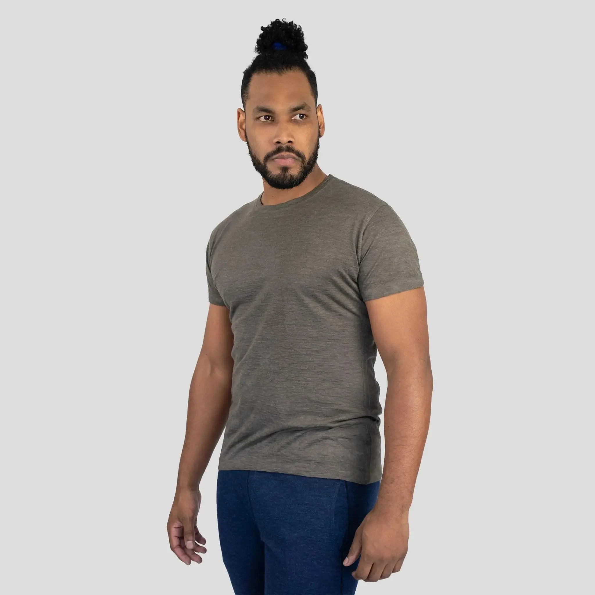 3 Pack - Men's Alpaca Wool Crew Neck T-Shirts: 160 Ultralight