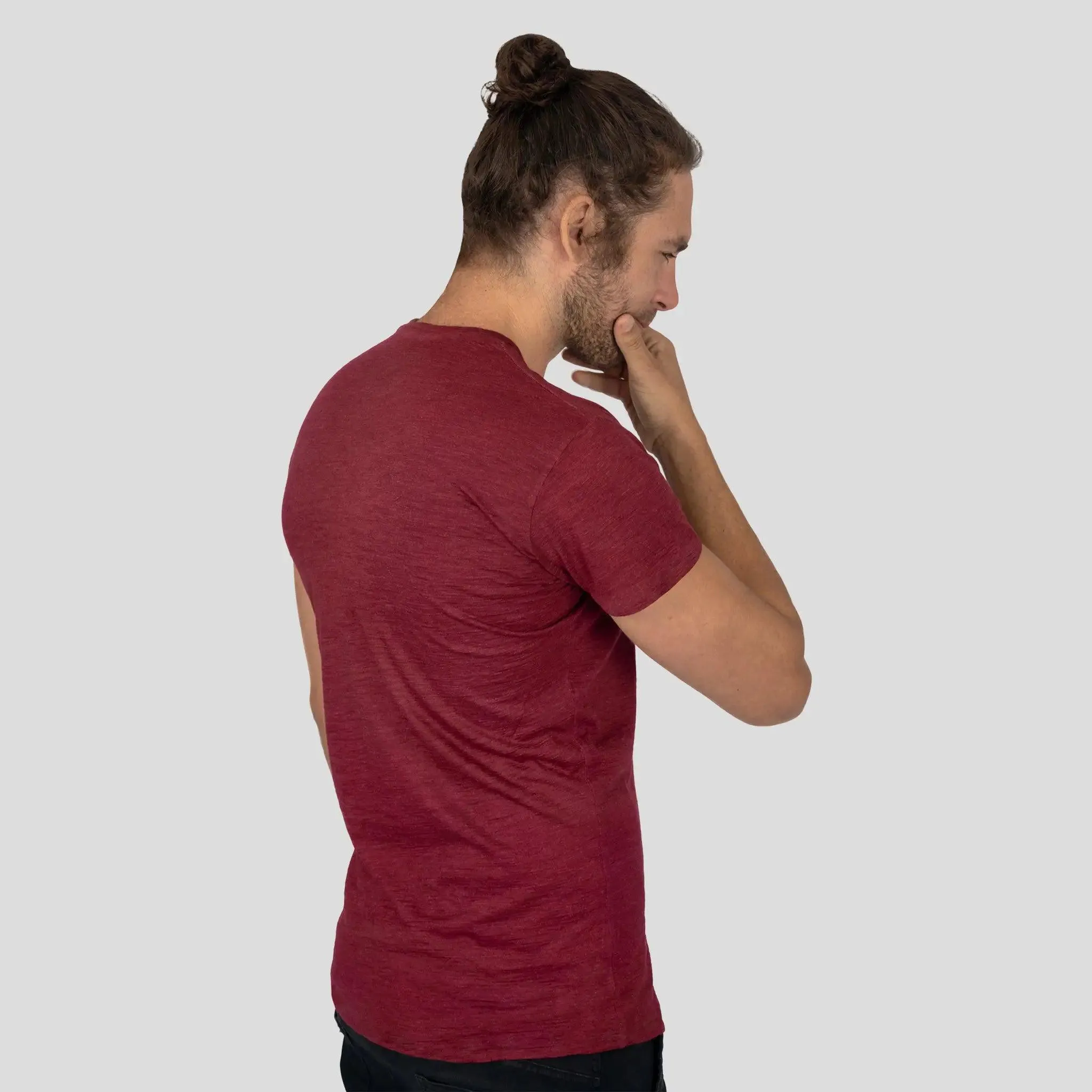 3 Pack - Men's Alpaca Wool Crew Neck T-Shirts: 160 Ultralight