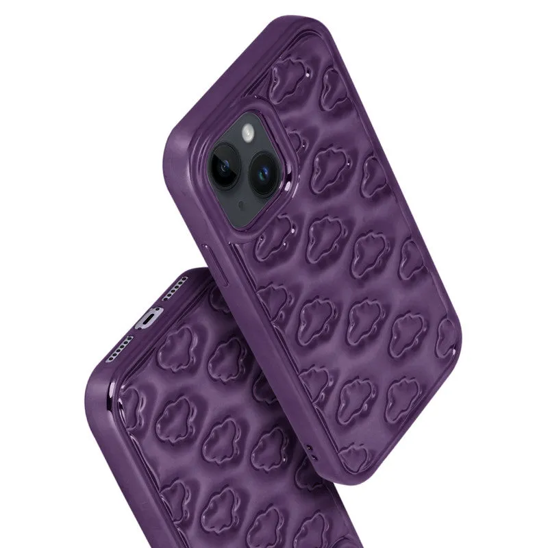 3D Cute Cloud Pattern Back Cover for Apple iPhone 14