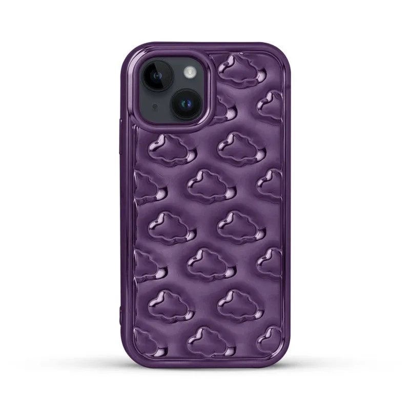 3D Cute Cloud Pattern Back Cover for Apple iPhone 14