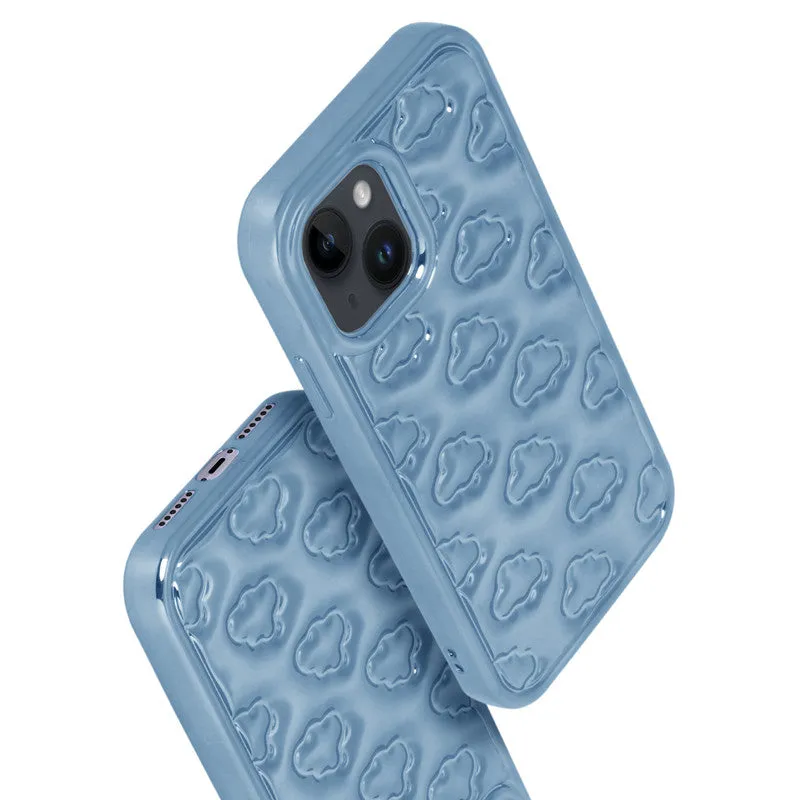 3D Cute Cloud Pattern Back Cover for Apple iPhone 14