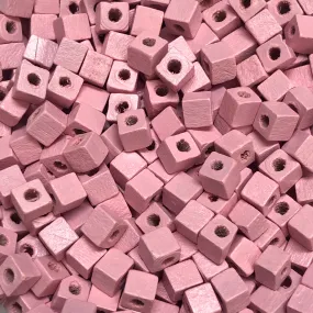 5x5mm Küp Ahap Boncuk 29 - eker Pembe