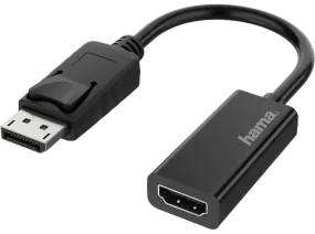 Adaptador - Hama 00200335, De conector DisplayPort a enchufe HDMI, UHD 4K, Negro