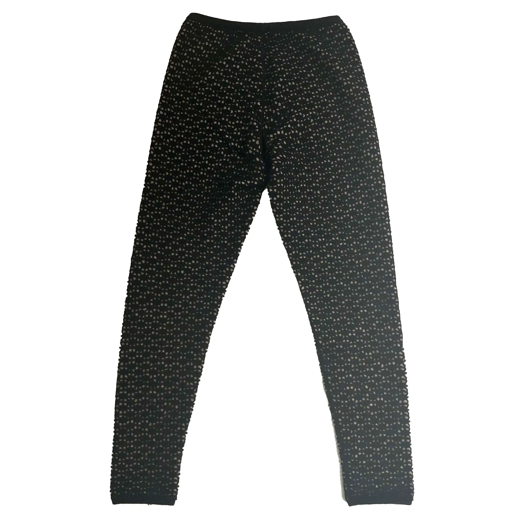 Alaia £1300 Black & Blush Crochet Cropped Leggings XXS