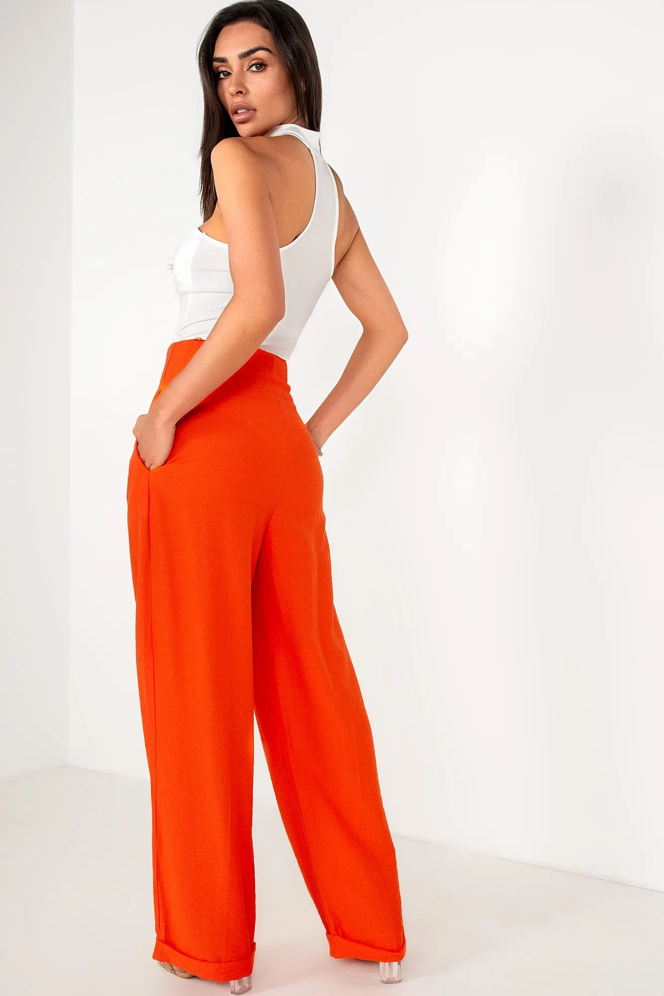 Althea Orange Tailored Trousers