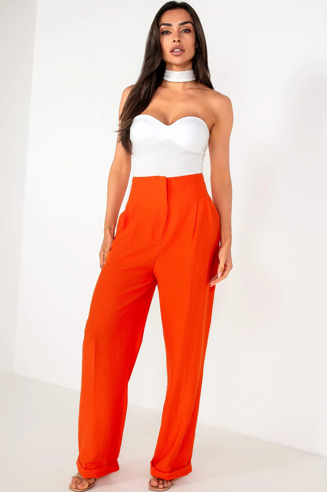 Althea Orange Tailored Trousers