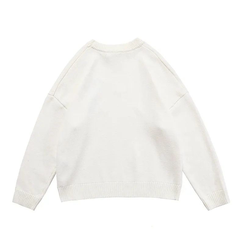 AMI Paris Ami de Coeur logo Crewneck knitted - White