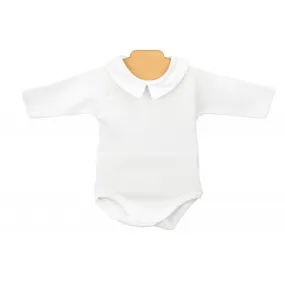 Babidu White Baby Polo With Collar