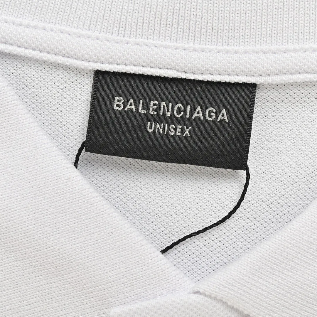 Balenciaga BB Logo White Polo Shirt