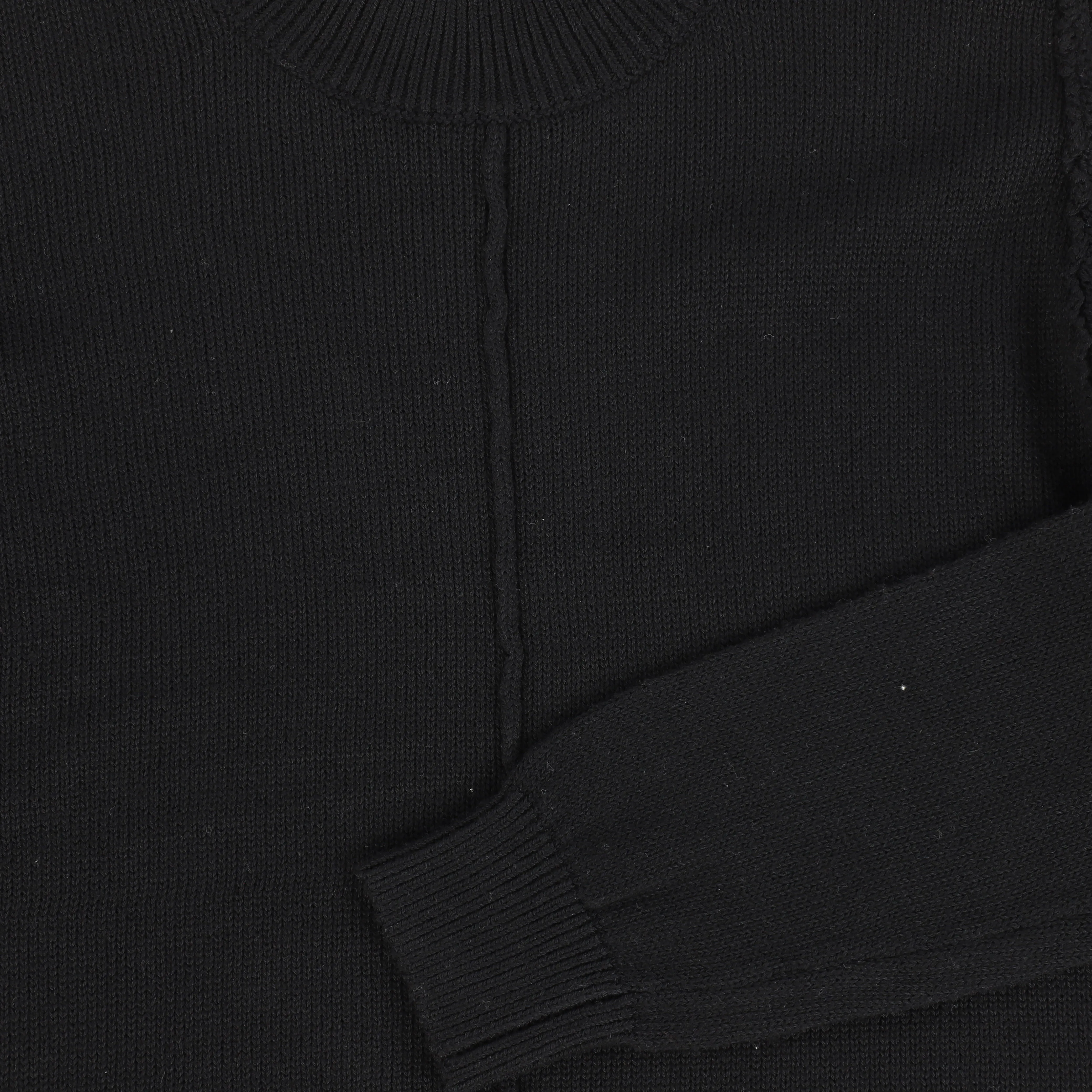 BAMBOO BLACK KNIT SEAM DETAIL TOP [Final Sale]