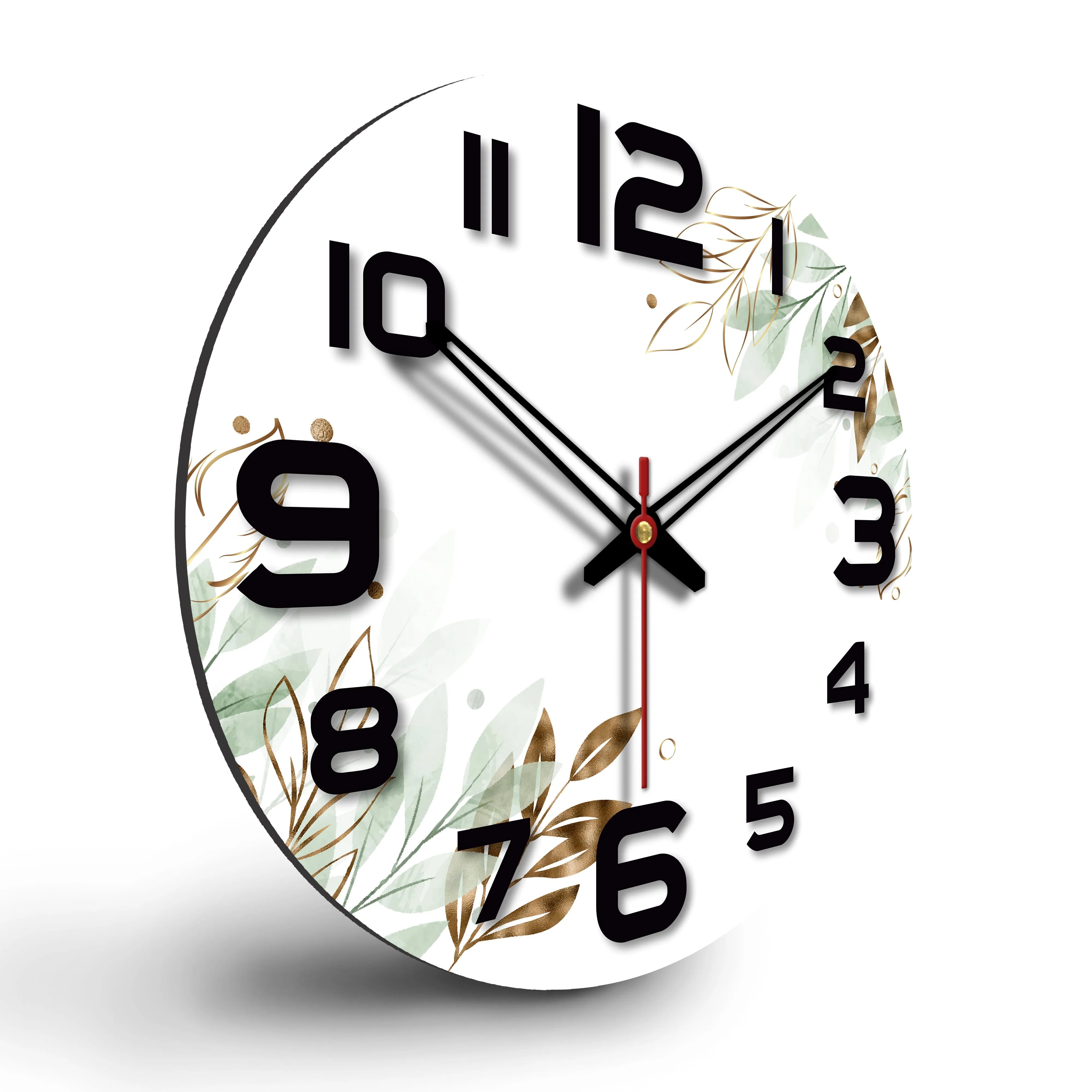 Beautiful Leaves Design Wooden Wall Clock