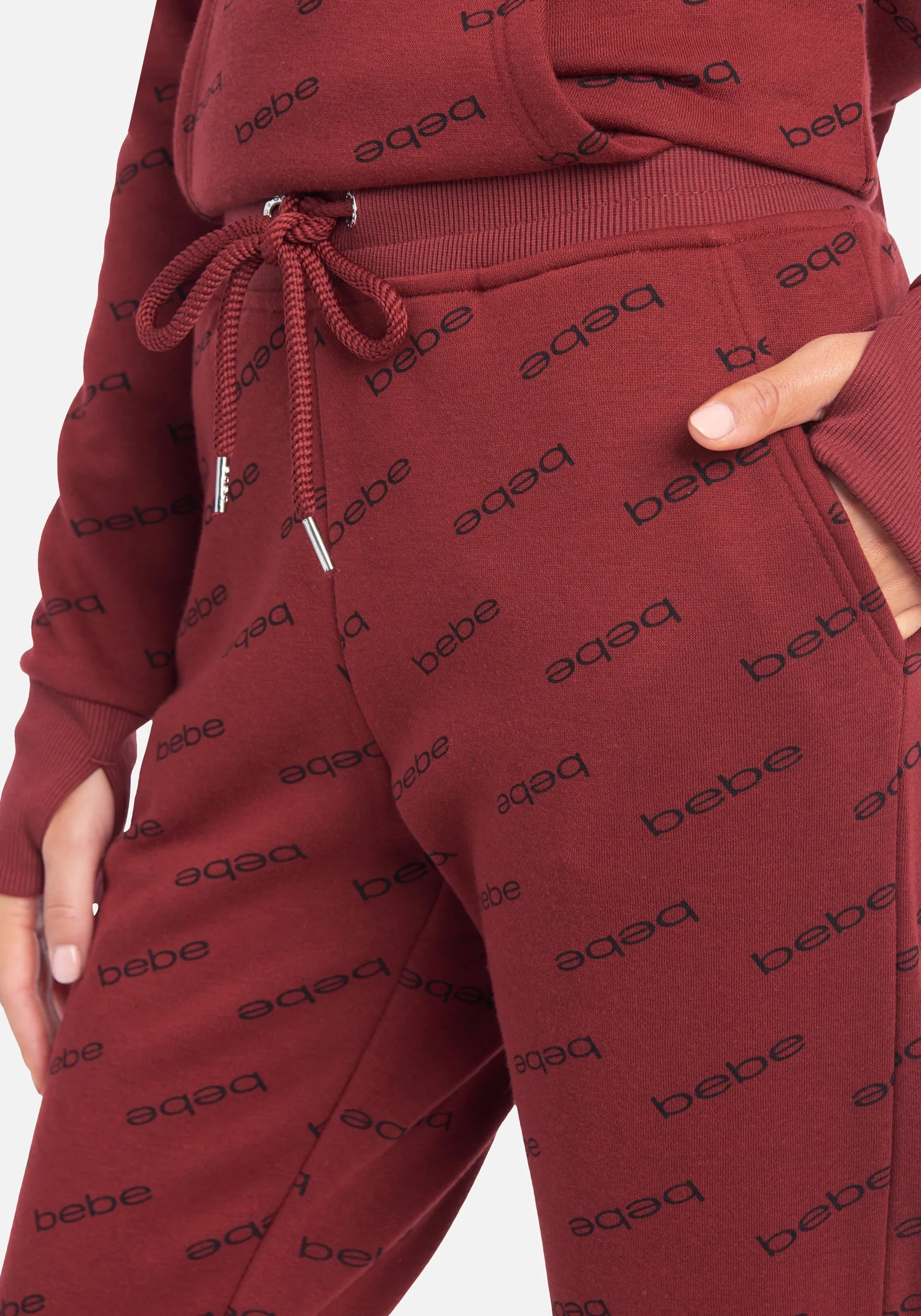 Bebe Sport All Over Printed Fleece Jogger