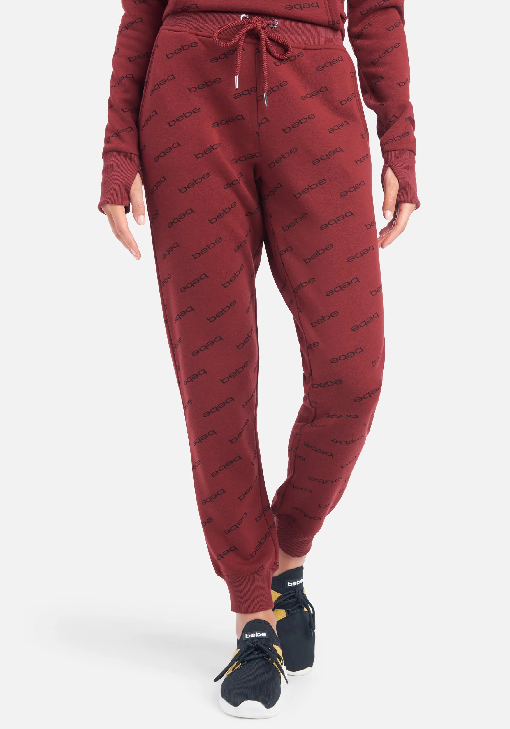 Bebe Sport All Over Printed Fleece Jogger