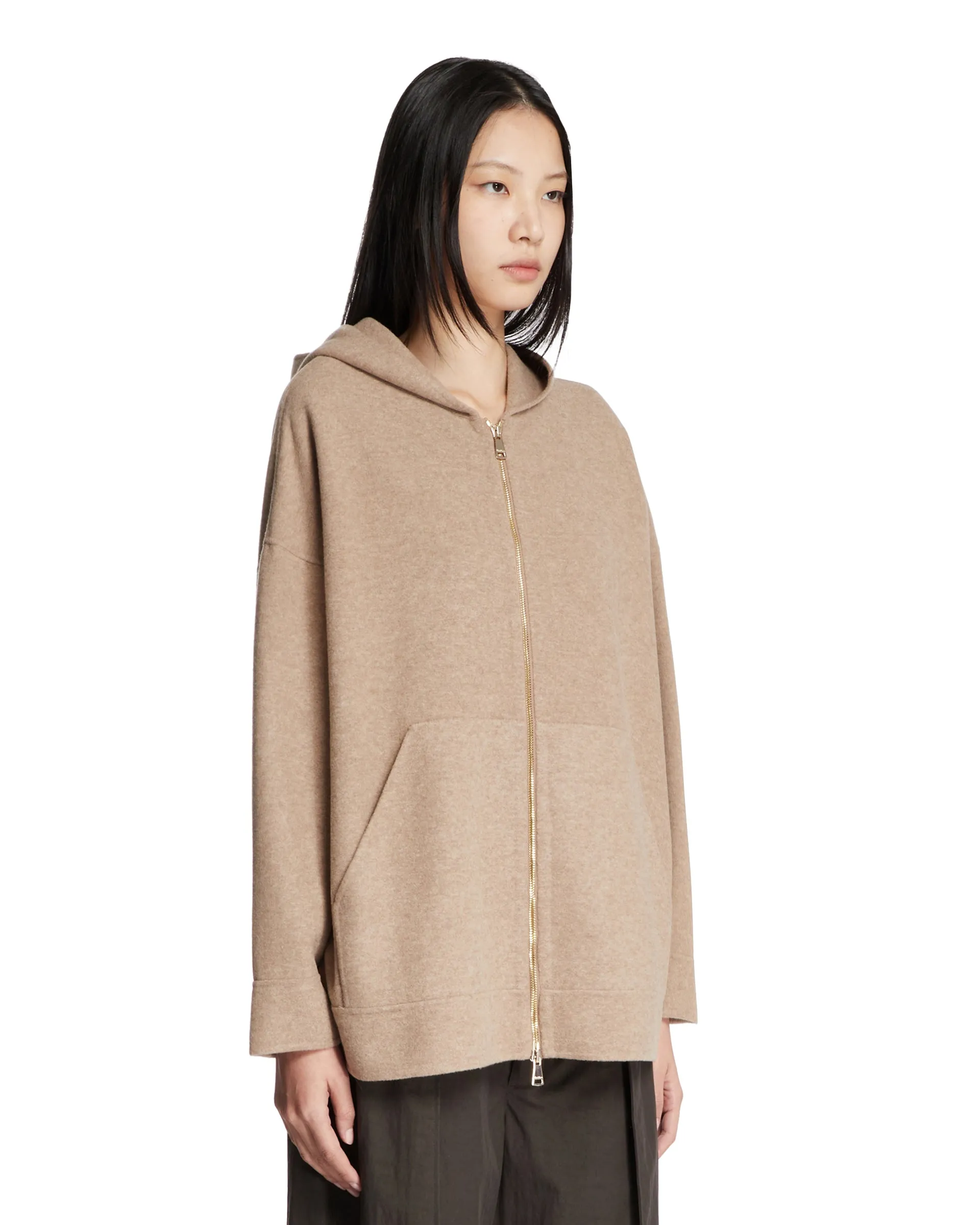 Beige Oversized Wool Sweatshirt