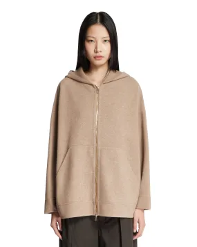 Beige Oversized Wool Sweatshirt