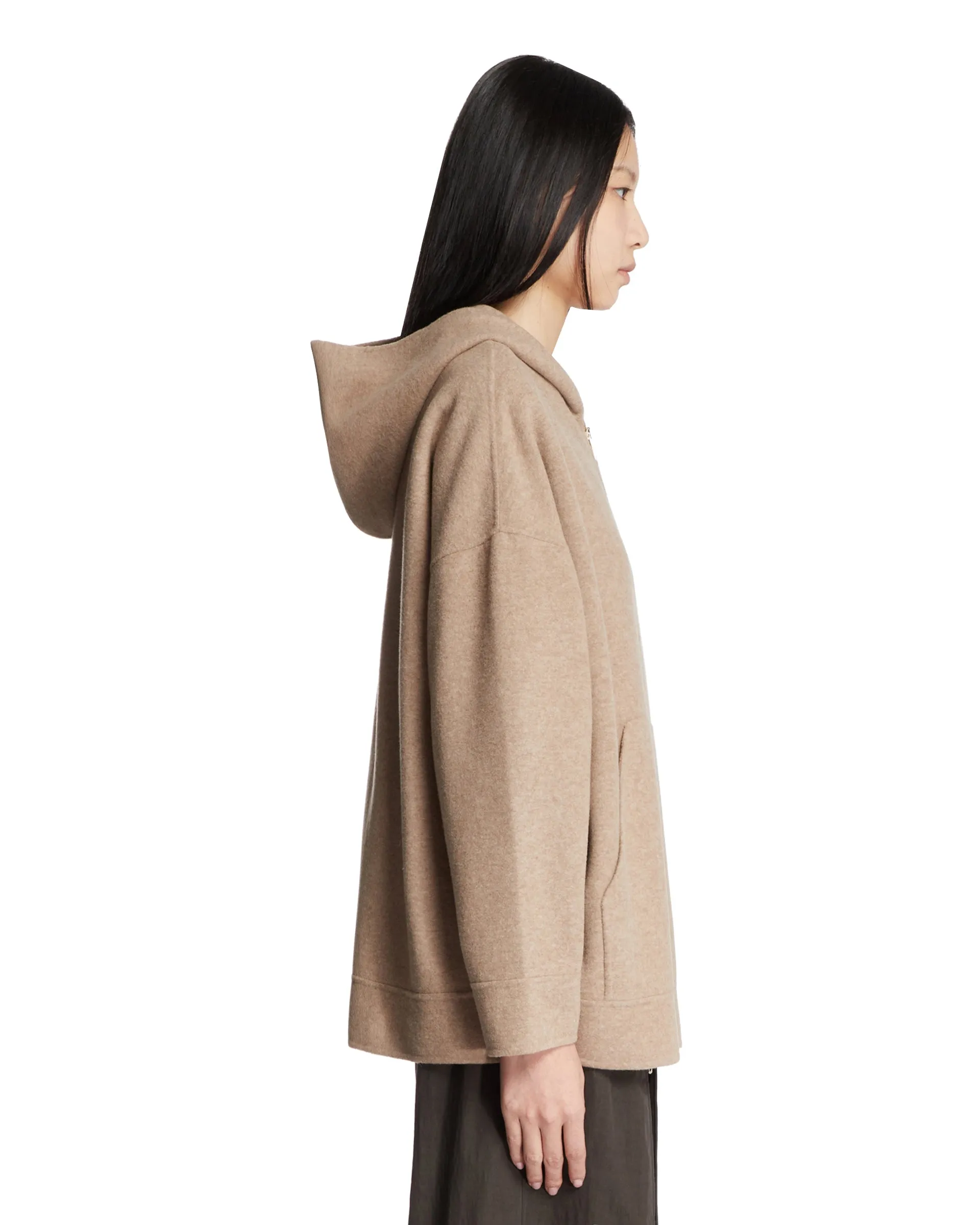 Beige Oversized Wool Sweatshirt