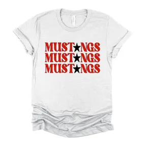 Bella Canvas Houston Mustangs Shirt/ Youth and Adult Sizing