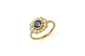 Belle de Nuit 18K Gold Ring w. Diamond & Tourmaline