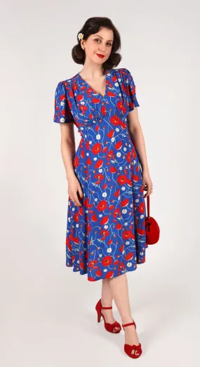 Betty Tea Dress in Poppy Print