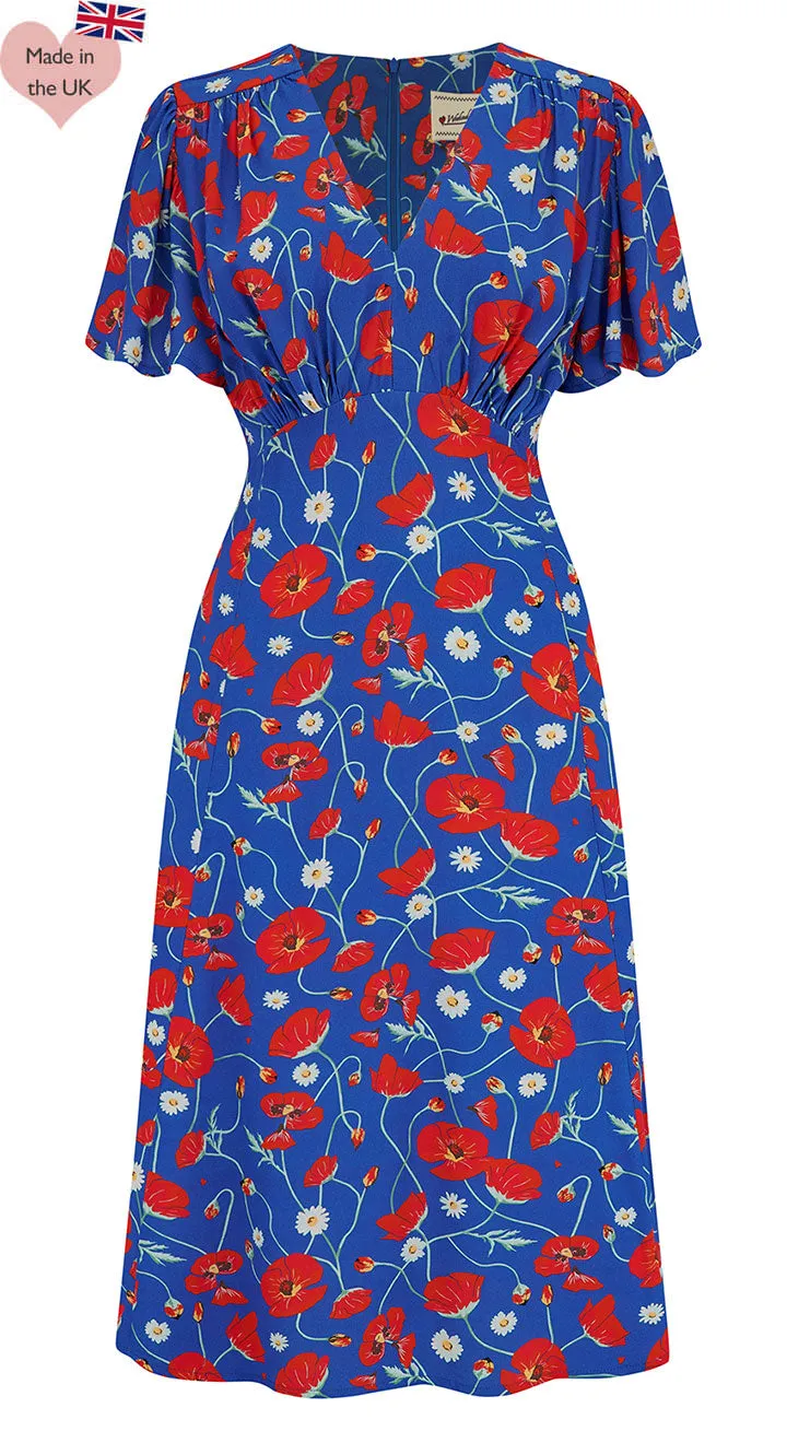 Betty Tea Dress in Poppy Print