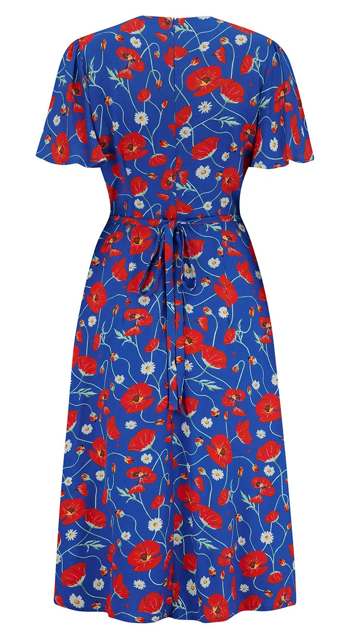 Betty Tea Dress in Poppy Print