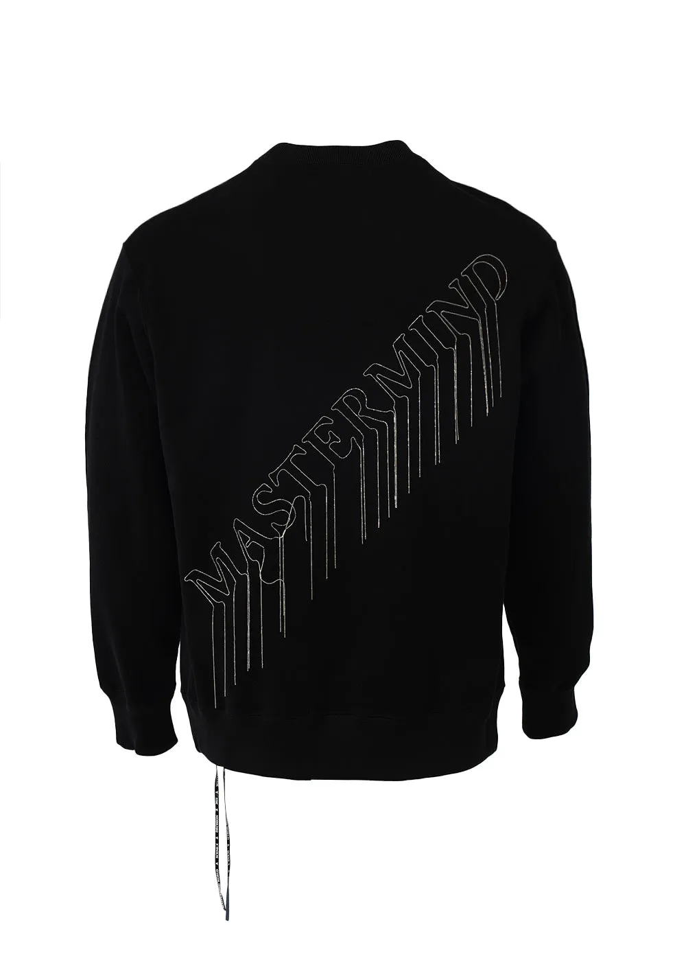 Black Chain-Embroidered Cotton Sweatshirt