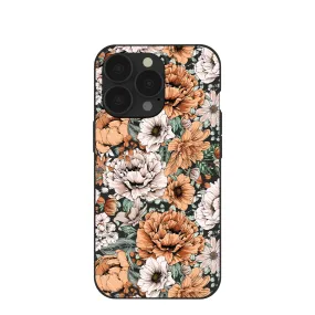 Black Peachy Peonies iPhone 13 Pro Case