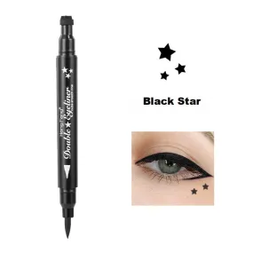 Black Star Stamp and Eye Liner Makeup