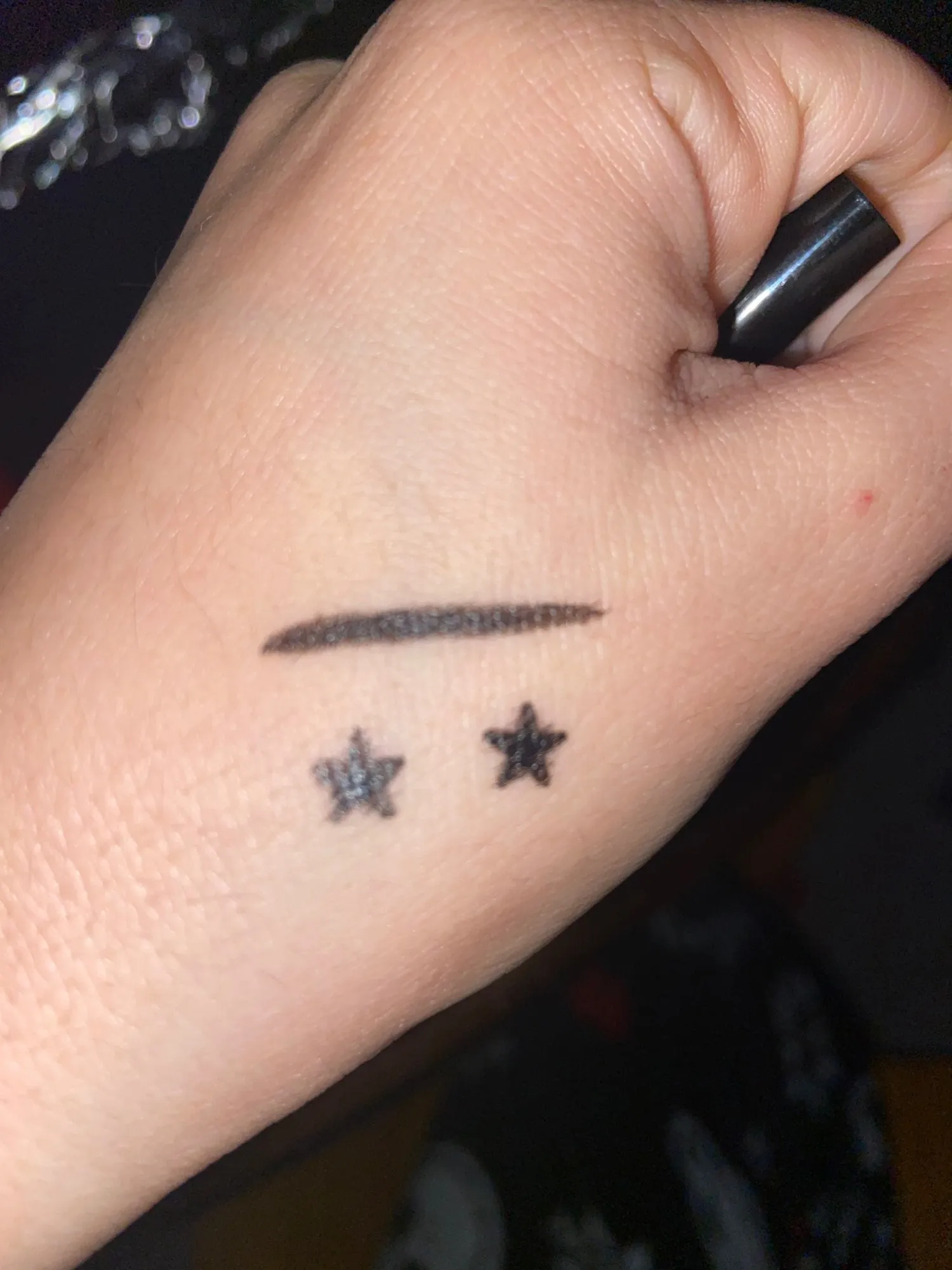 Black Star Stamp and Eye Liner Makeup