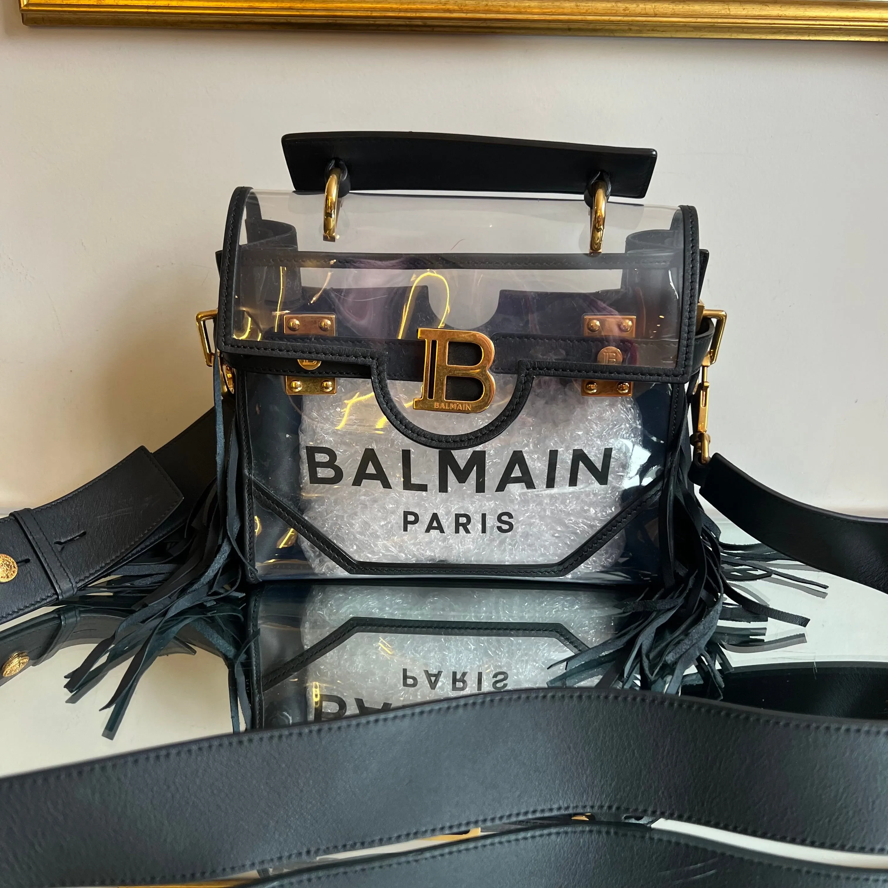 Bolsa Balmain Preto e Transparente