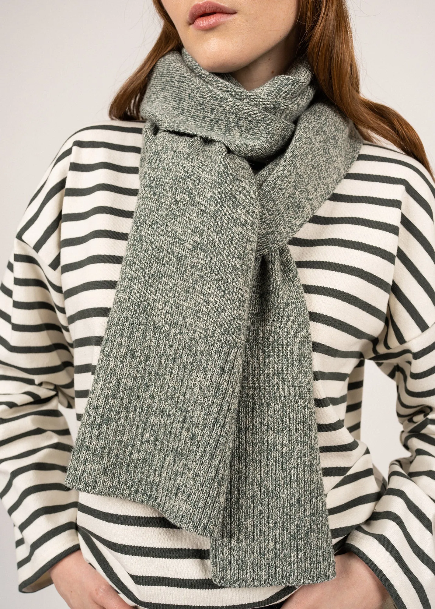 Bréauté wool scarf - SAINT JAMES 48N1W (VEGETAL/ECRU)