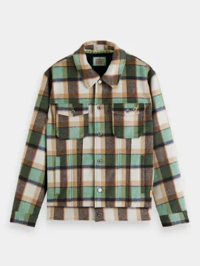 Brushed check overshirt