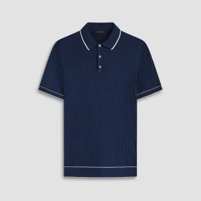 Cable Stitch Short Sleeve Polo Sweater