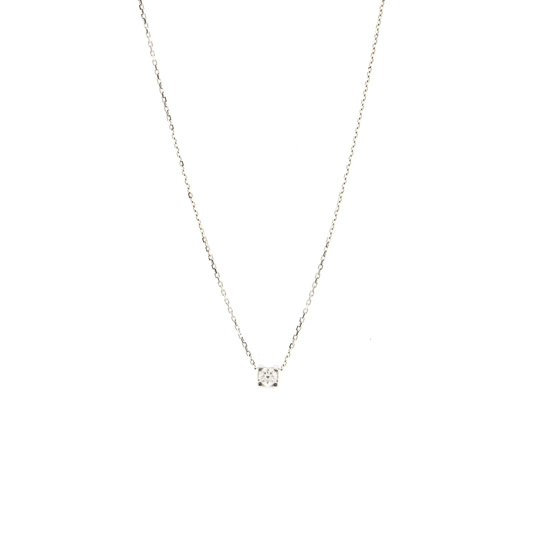 Cartier C De Necklace White Gold, 0.19Ct E Colour VVS1 Diamond