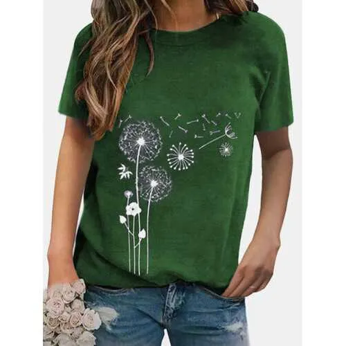 Casual Flower Print T-shirt