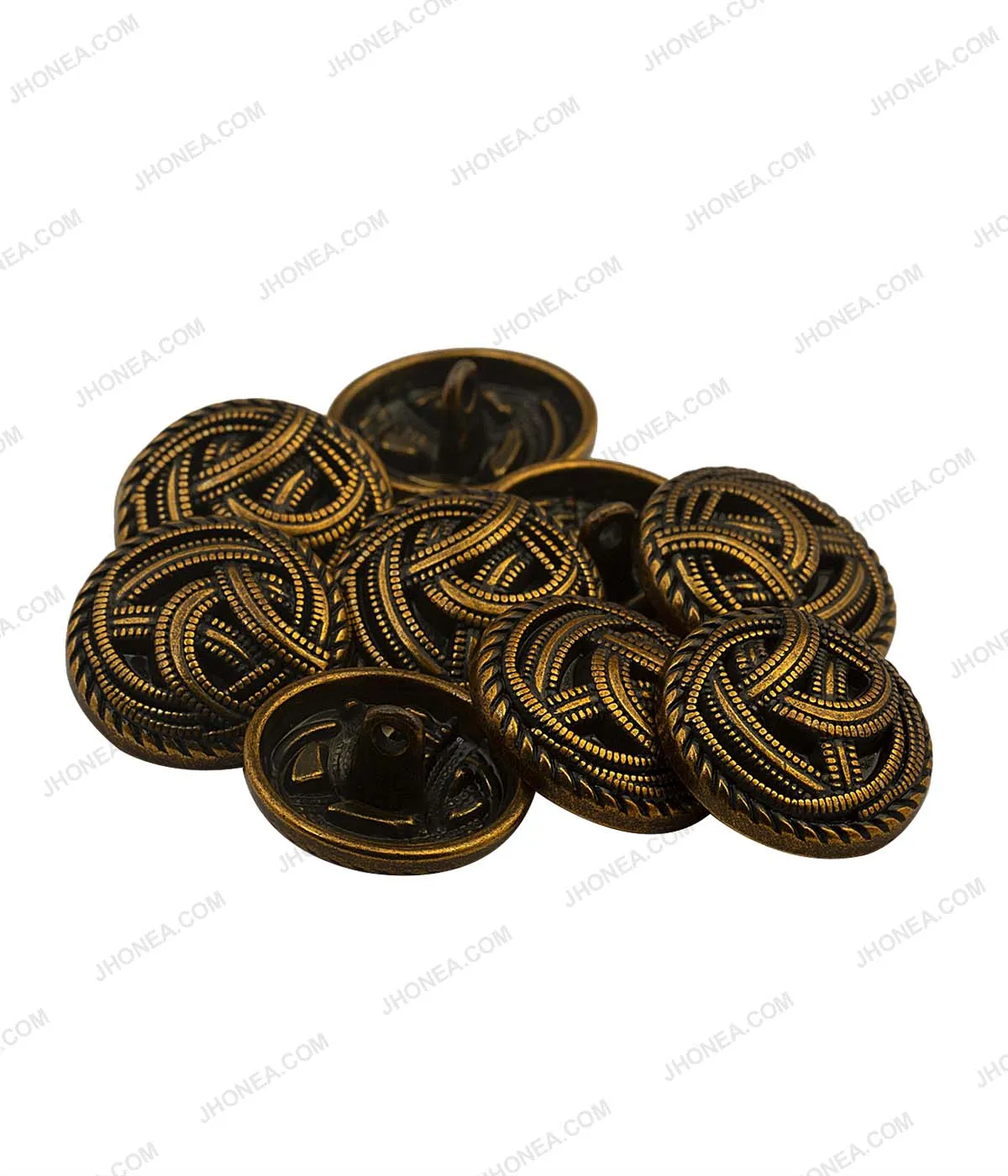 Celtic Design Dark Gold Metal Buttons for Fashion Designers