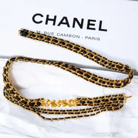 Chanel Leather And Chain Belt