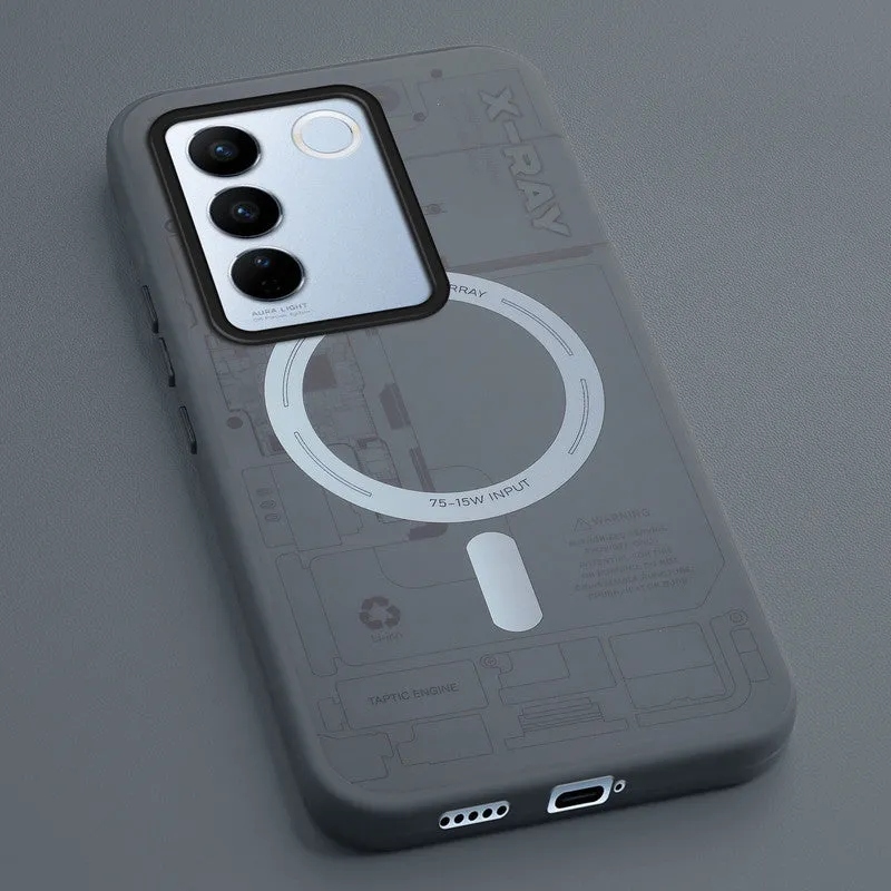 Circuit Printed Hard Back Cover Case For Vivo V27 5G