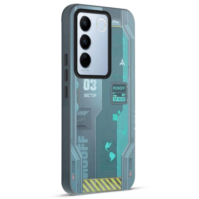 Circuit Printed Hard Back Cover Case For Vivo V27 5G