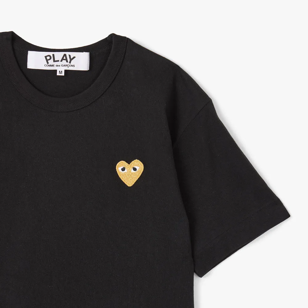 COMME des GARÇONS PLAY Gold Heart T-shirt / Black