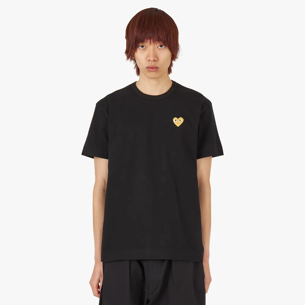 COMME des GARÇONS PLAY Gold Heart T-shirt / Black