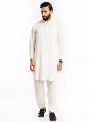 Cream Plain, Premium Poly Viscose Shalwar Kameez