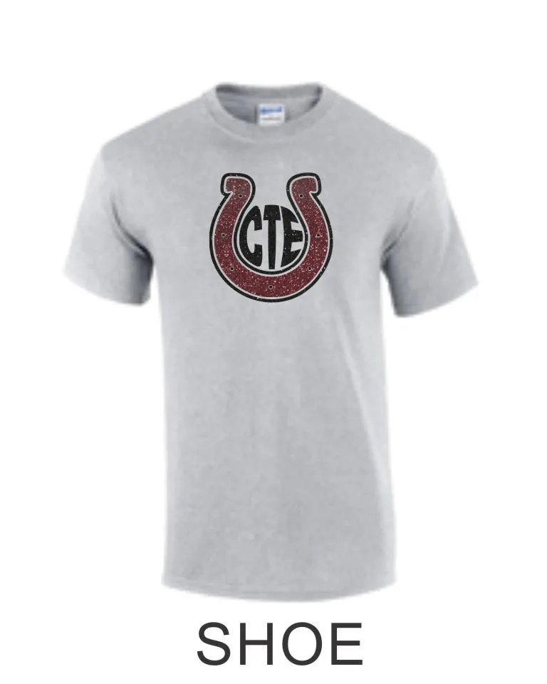 CTE Glitter Maroon or Grey Basic T-Shirt in 4 New Designs