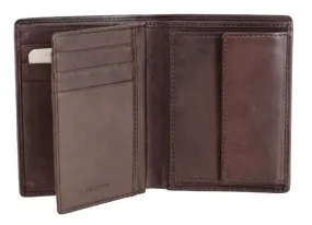 Dakar Dakota Spray Leather Credit Card Holder w Coin Pocket | Brown