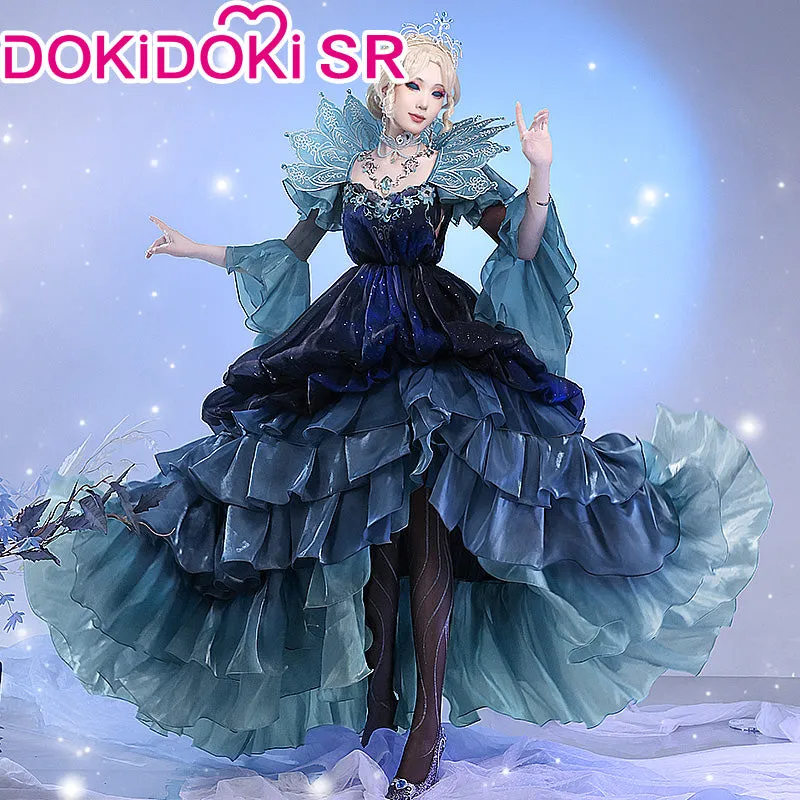 DokiDoki-SR Game Identity Ⅴ Cosplay Bloody Queen Cosplay Costume/Shoes/Wig Mary Night Tide Blue Dress idv