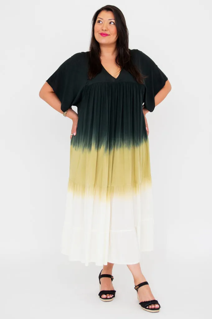 Empress Dress, Black Dip-Dye