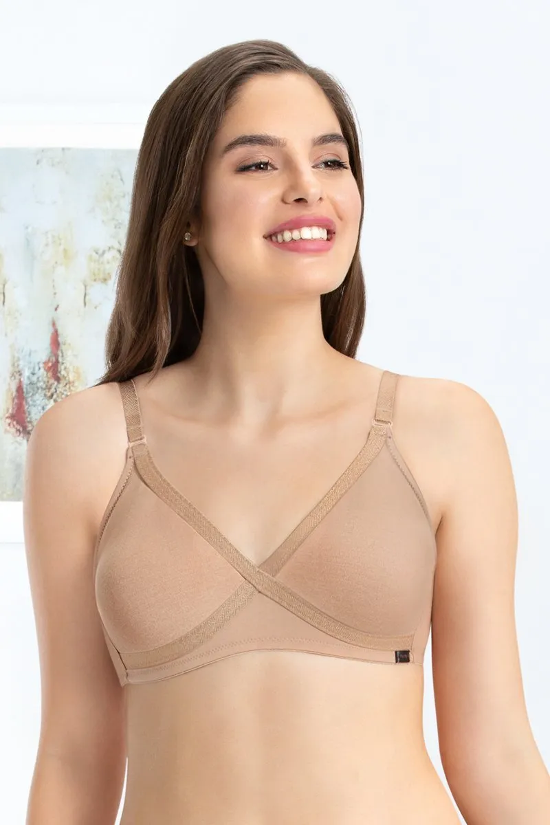 every de Non-Padded Non Wired Smoothing Crossover Bra - Sandalwood